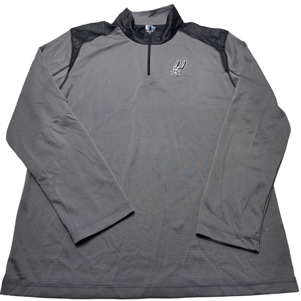 NBA San Antonio Spurs TX3 Cool Quarter Zip Pullover Grey Mens Large